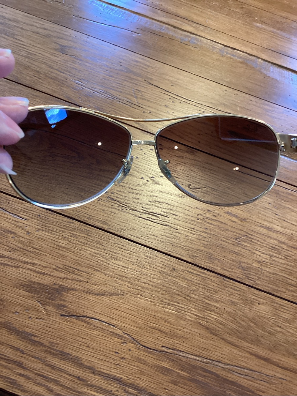 Ray-Ban Arista Gold Frame Brown Gradient Aviator Sunglasses - Ray-Ban RB3386 - Picture 15 of 16